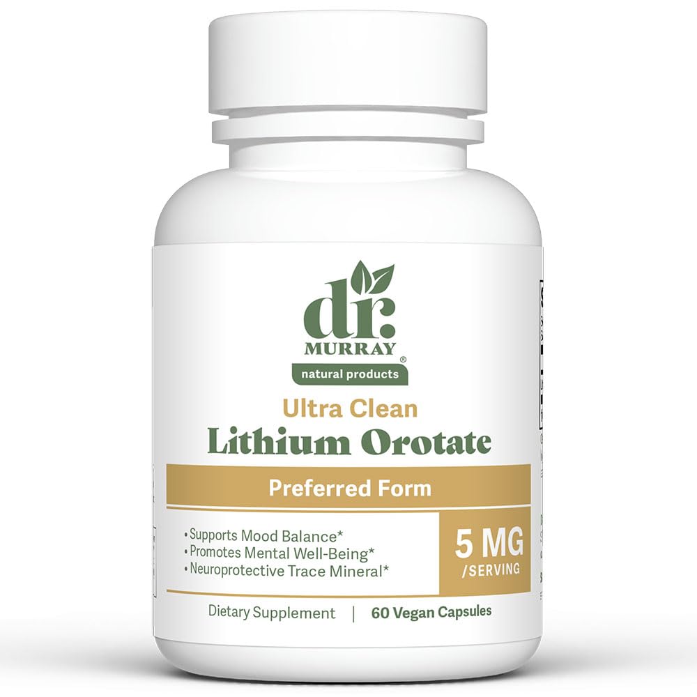 Dr. Murray Natural Products Lithium 5 MG Supplement - Elemental Lithium Orotate Complex Capsule, 60 Count