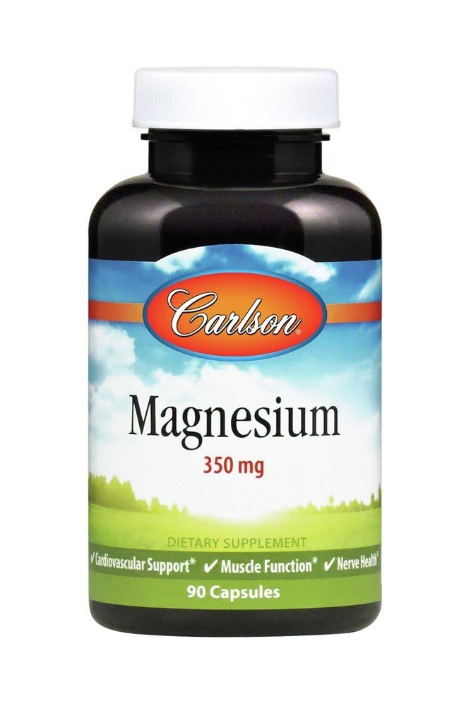 Carlson Magnesium 350 mg Heart and Muscle Health, 90 Capsules