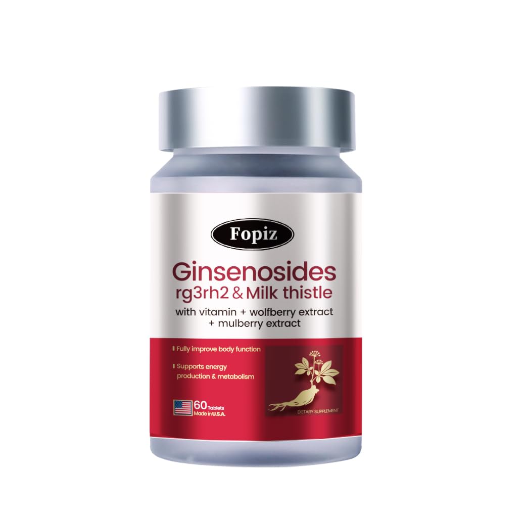 FOPIZ Ginsenosides Rg3rh2 & Milk Thistle Ginseng Extract, 60 Tablets