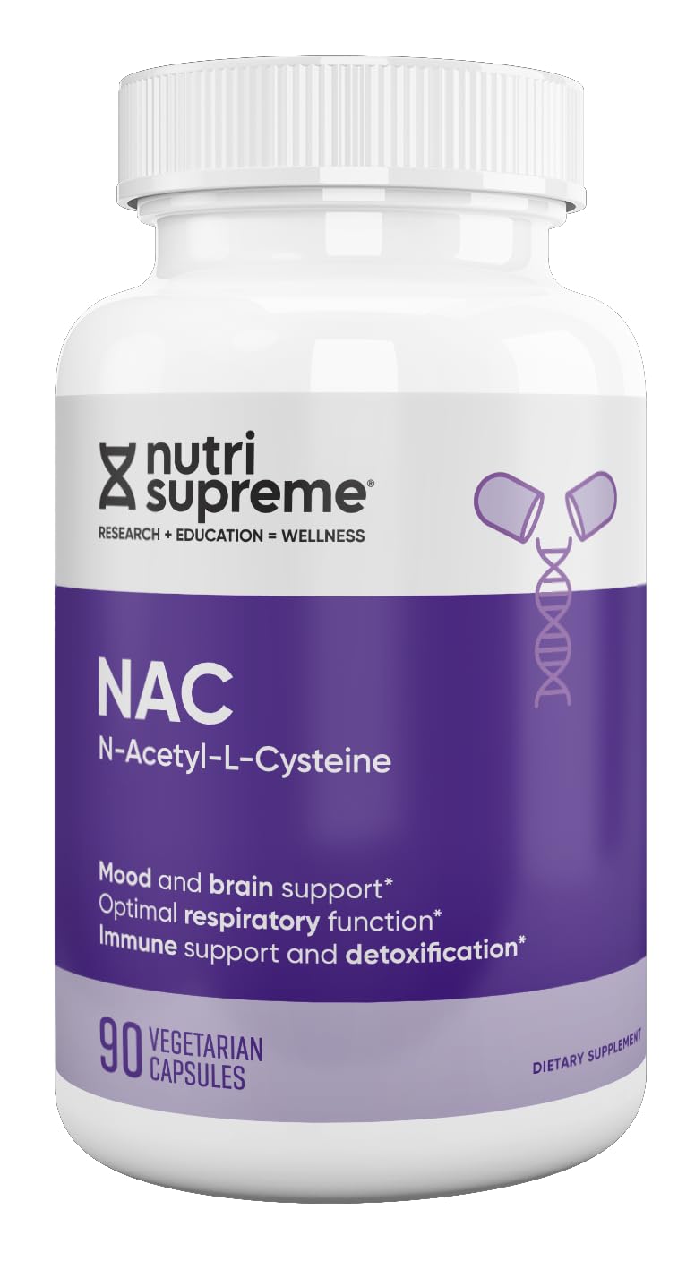 NUTRI-SUPREME RESEARCH NAC (N-Acetyl-L-Cysteine) 600mg Dietary Supplement Capsules, 90 Count