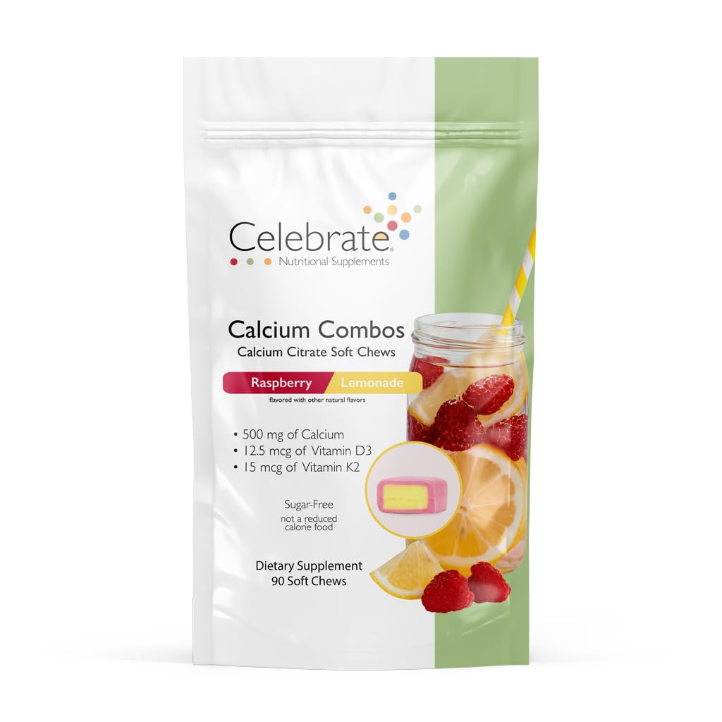 Celebrate Bariatric Supplements Calcium Citrate Soft Chews with Vitamin D3, Chewable, 90 Count
