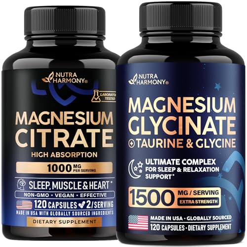NUTRAHARMONY Magnesium Citrate & Glycinate with Glycine Capsules 240