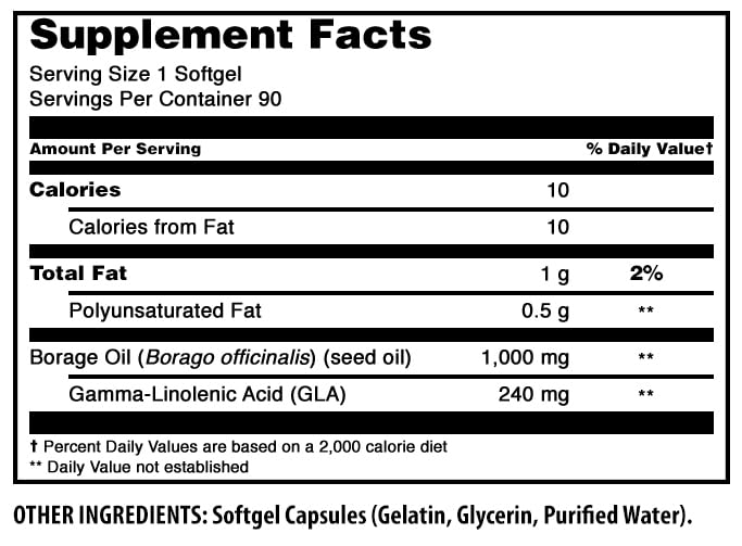 Amazing Nutrition Borage Oil Supplement Softgels 1 Count