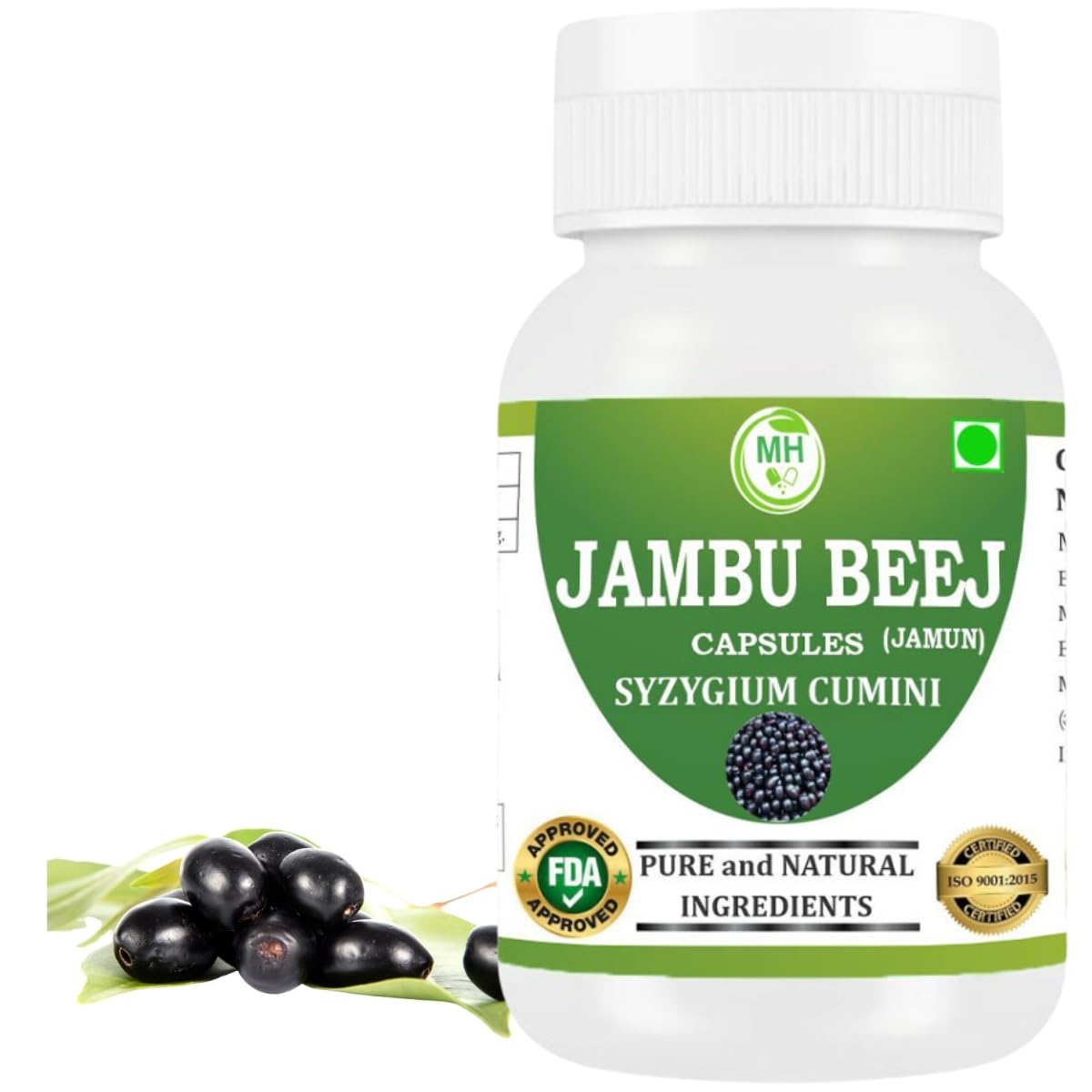 Generic Morsan's Jambu Beej (Syzygium cumini) Capsules, 60 Capsules