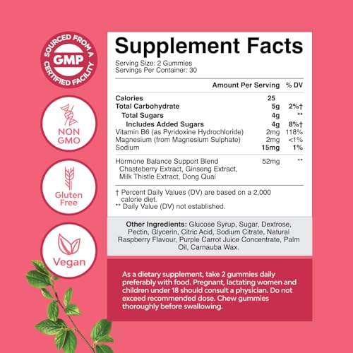 Natures Craft Fertility & Preconception Gummies for Women with Inositol & Folic Acid – Hormone Balance & PMS Support