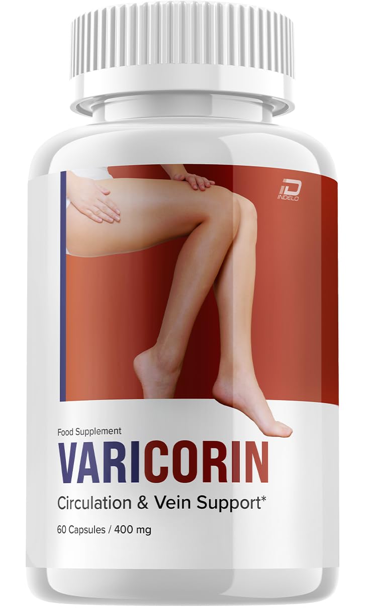 Indelo Varicorin Healthy Formula Supplement - Advanced Formula Gluco Varicorin Advanced Support Supplement Vari Corin Maximum Strength, 60 Capsules