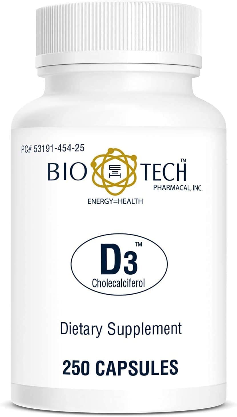 Bio-Tech Pharmacal D3 (1,000 IU) Capsules, 250 Capsules