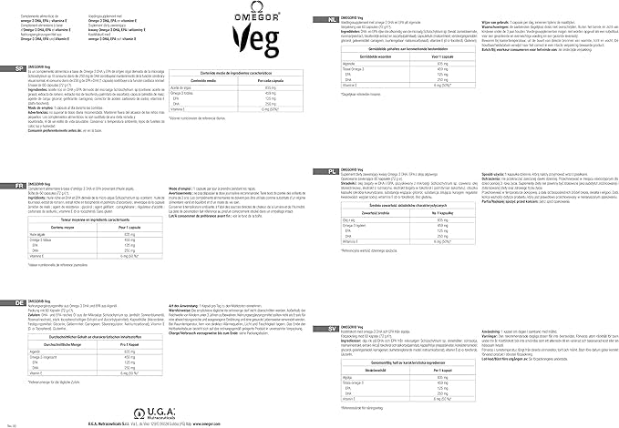 OMEGOR Veg Algae Oil Omega-3 Capsules, 60 Capsules