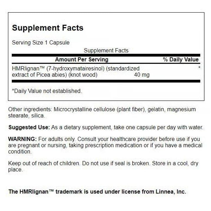 Swanson 7-Hmrlignans from Norwegian Spruce Tree 40 Milligrams Capsules 120