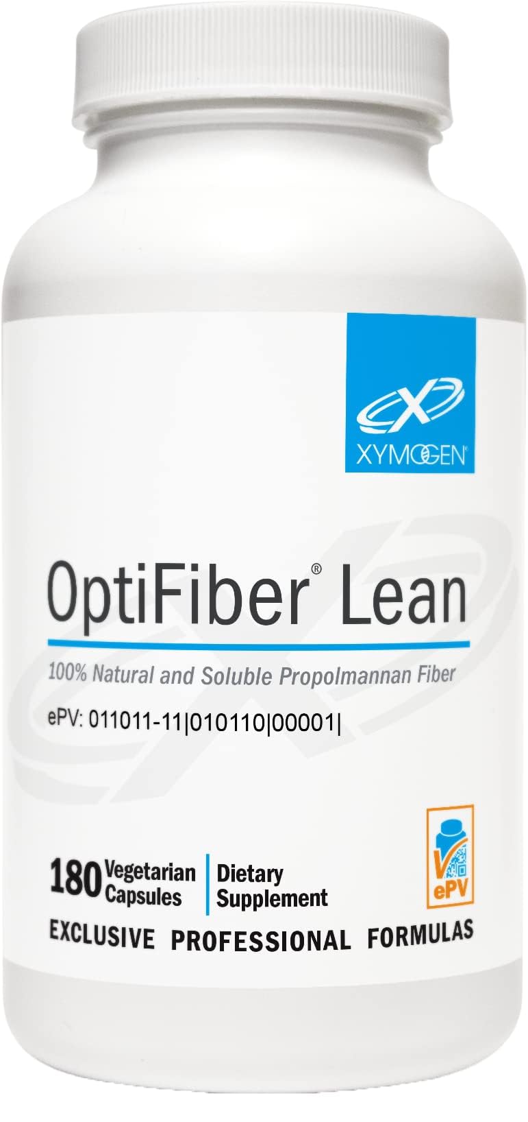 XYMOGEN OptiFiber Lean - Daily Fiber Supplement for Digestive Health & Regularity Support* - Soluble Propolmannan Fiber 120 Capsules