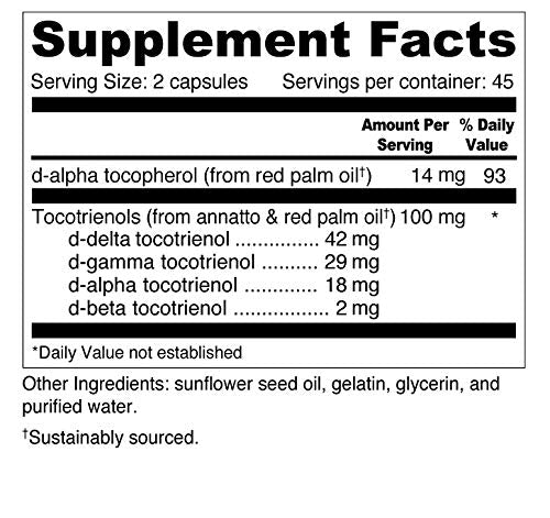Wellness Resources Daily Super E-Tocotrienol Vitamin E Complex Softgels 90