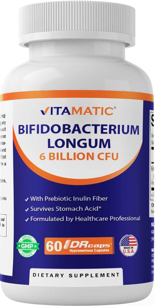 Vitamatic Bifidobacterium Longum 6 Billion CFU per DR Capsule, 60 Count
