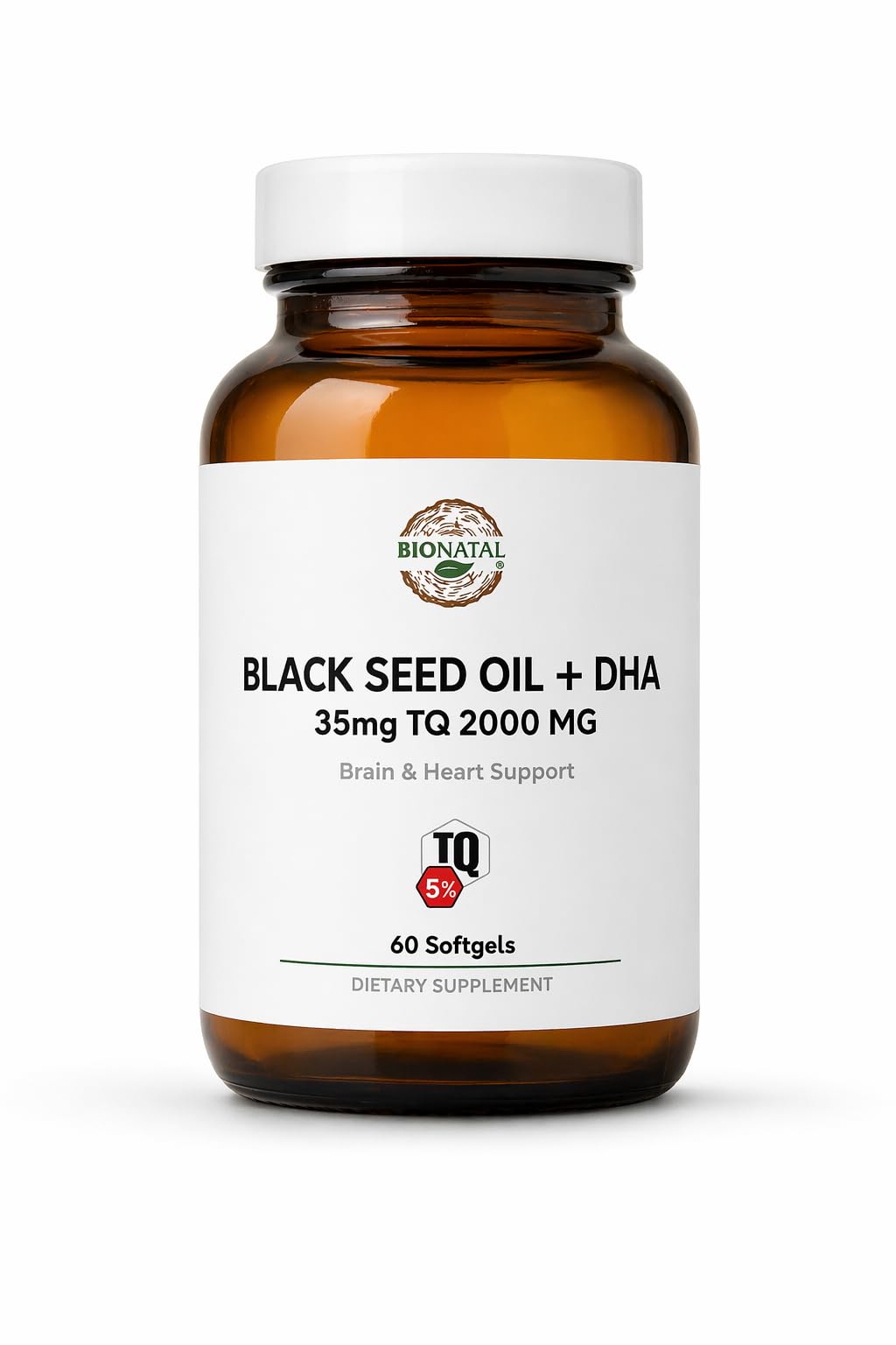 BioNatal Premium Black Seed Oil + DHA – 5% Thymoquinone (TQ) – Algal Oil Omega-3 & Organic Flaxseed Oil – 2000mg Total Complex – Supports Immunity, Brain, and Joint Health, 60 Softgels