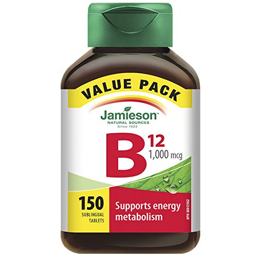 Jamieson Vitamin B12 1,000 mcg Fast Dissolving Sublingual Tablets, 150 Tablets