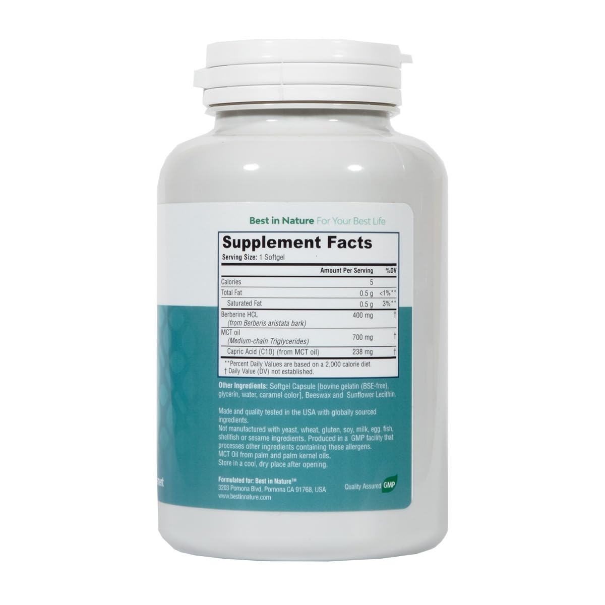 Best in Nature Berberine 400mg 90 Softgels