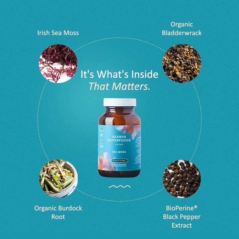 Akasha Superfoods Sea Moss Capsules Capsule, 60 Count