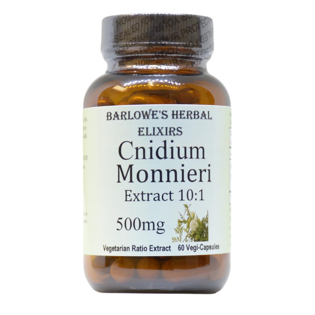 Barlowe's Herbal Elixirs Cnidium Monnieri Supplement 10:1 Extract 500mg Per Capsule, 60 Capsules