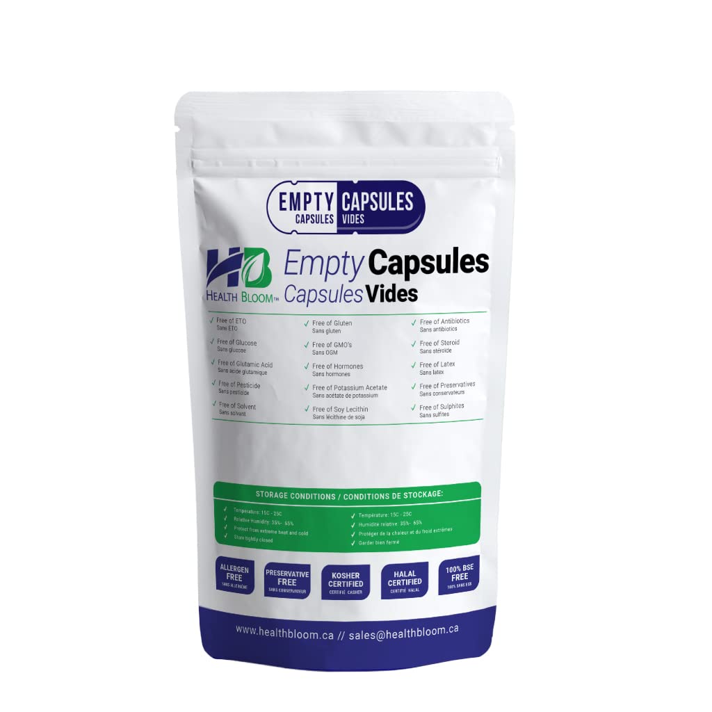 Health Bloom Inc. 1000 Empty Vegetable Capsules Capsule, 1 Count