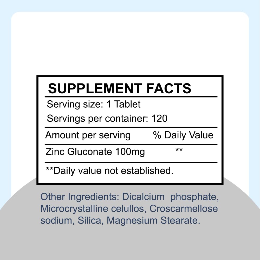 Sunshine Naturals Zinc Gluconate Mineral Supplement 240 Tablets
