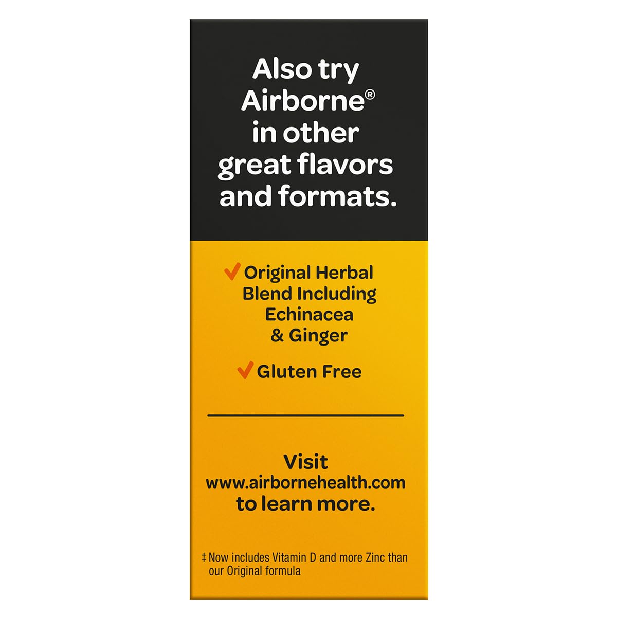 Airborne 1000mg Vitamin C + Zinc Sugar Free Multivitamin Immune Support Tablets, 30 Tablets