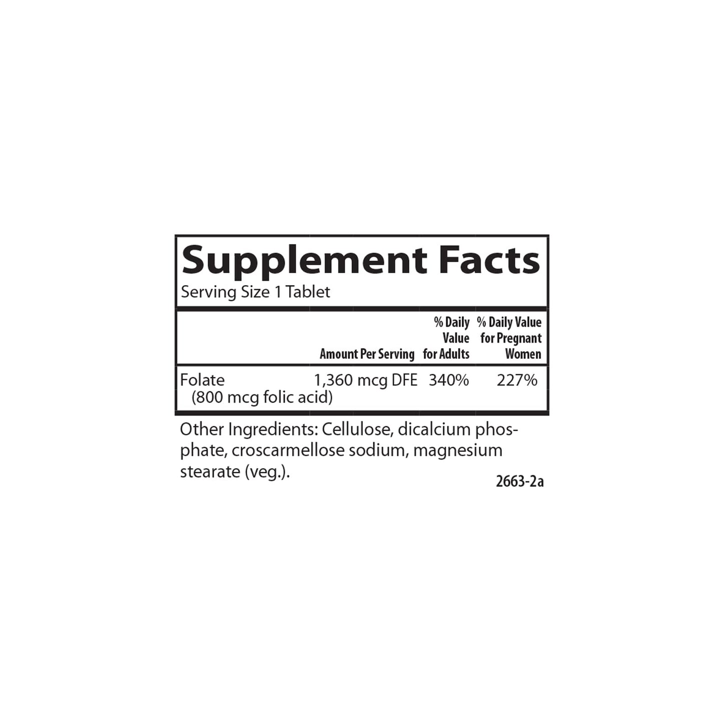Carlson Folic Acid 800 mcg Tablet, 300 Tablets