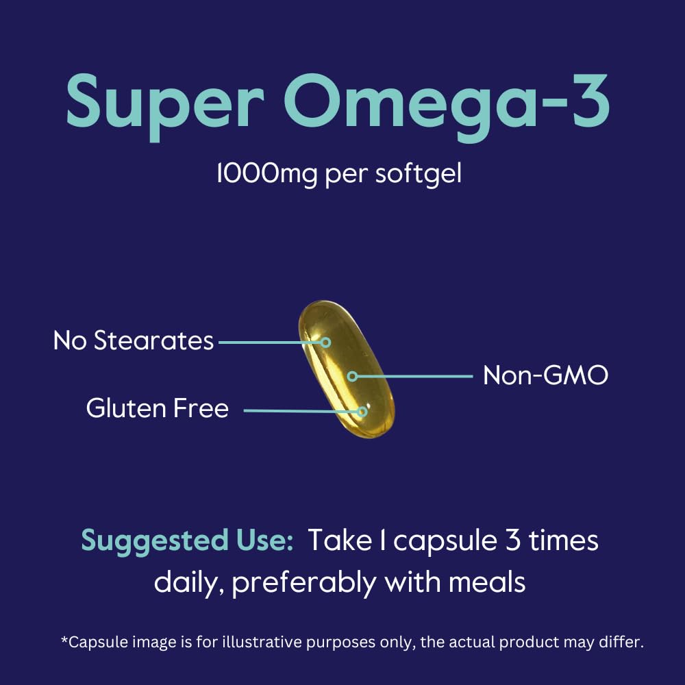 BESTVITE Super Omega-3 1000mg Softgels, 120 count