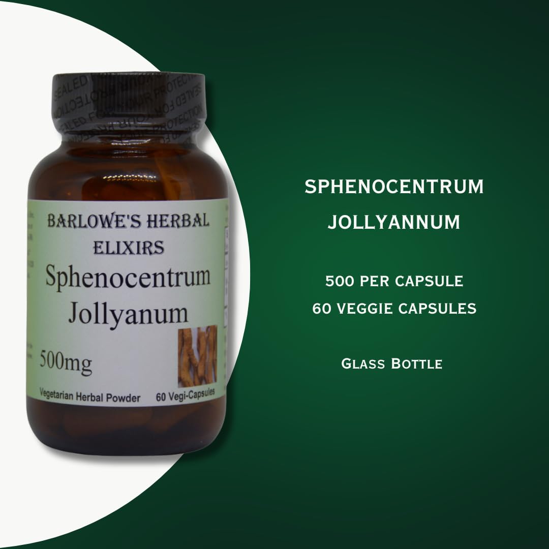 Barlowe's Herbal Elixirs Sphenocentrum Jollyanum Root Powder 500mg Per Capsule, 60 Capsules