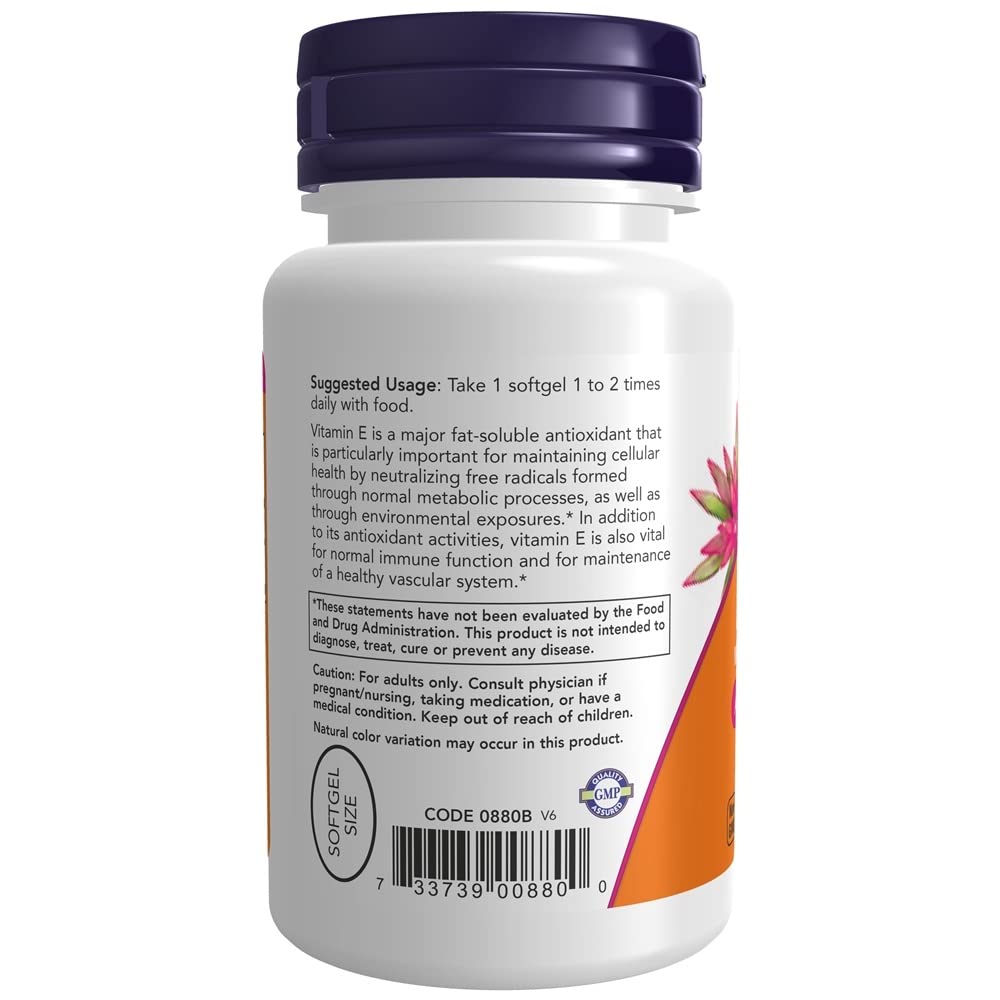 NOW Foods E-200 Mixed Tocopherols Softgels, 300 Softgels