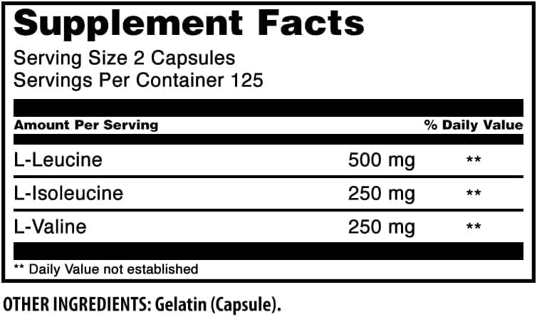 Amazing Nutrition BCAA 2:1:1 1000 Mg Per Serving Capsules 500