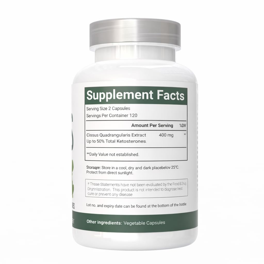 VitaCosmoX Cissus Quadrangularis 400 mg Capsule, 240 Count (Pack of 3)
