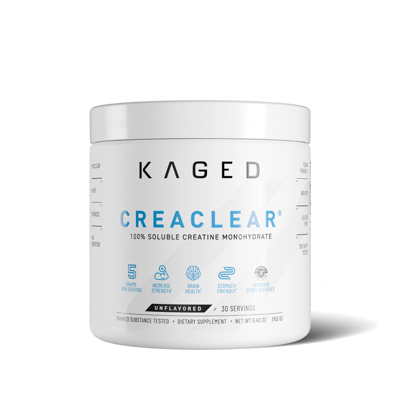 Kaged CreaClear Creatine Monohydrate Powder 30 Servings