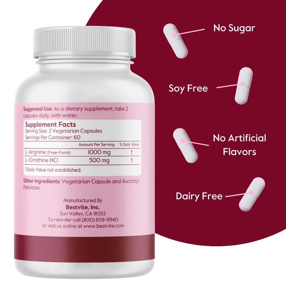 BESTVITE L-Arginine L-Ornithine 500-250 240 Capsules