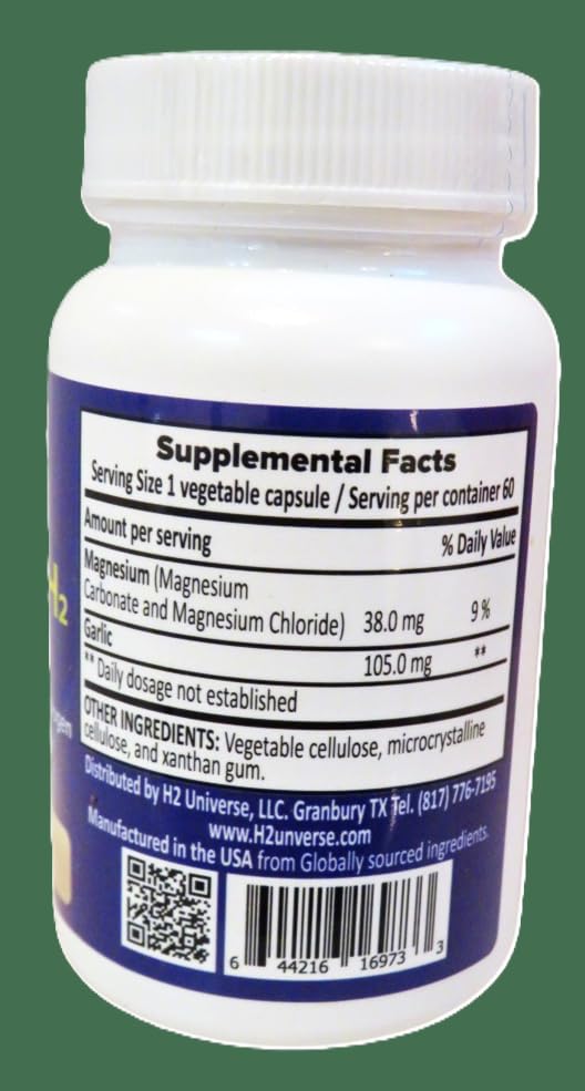 H2 Universe True Nano H2 with Garlic, 60 Capsules