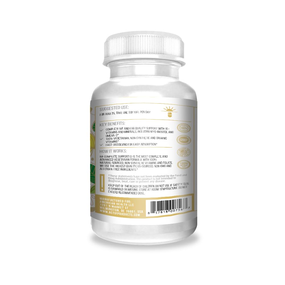ACTIF IVF Complete Support with 15+ Advanced Factors for Egg Quality and Ovulation Softgels 90 Count