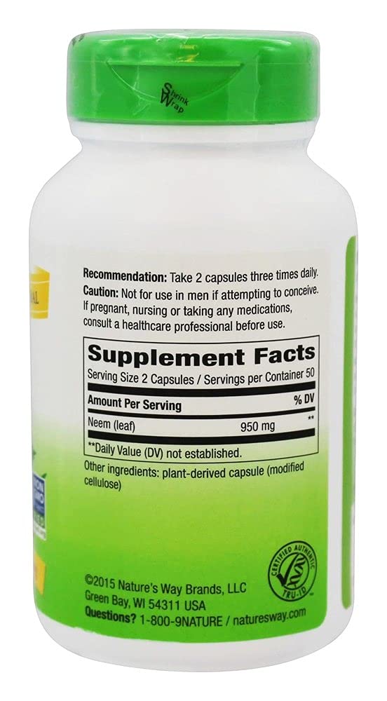 Nature's Way Neem Leaf Capsules 100 Count