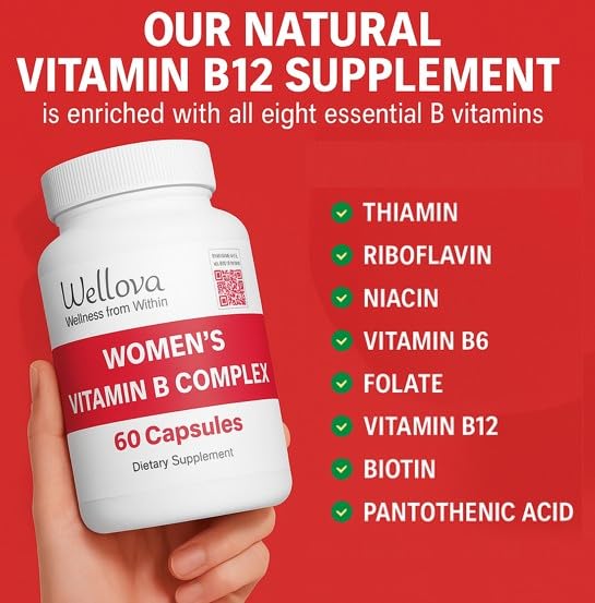 Wellova Women's Vitamin B Complex, 60 Capsules