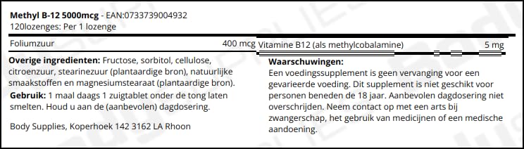 NOW Foods Methyl B12 Methylcobalamin Plus Folic Acid 5000 mcg Capsules, 120 Count