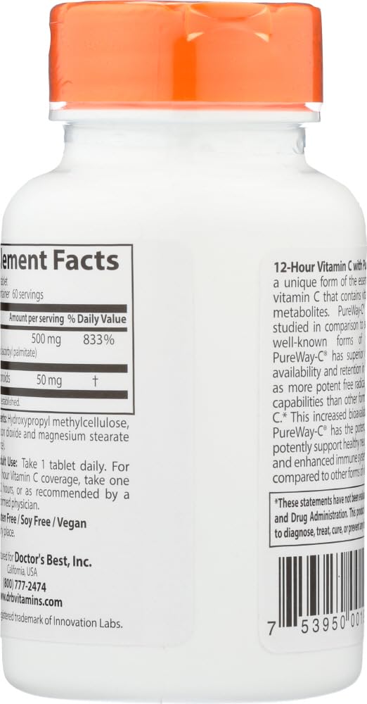 Doctor's BEST Pure Way-C Vitamin C Complex Tablets, 60 Count