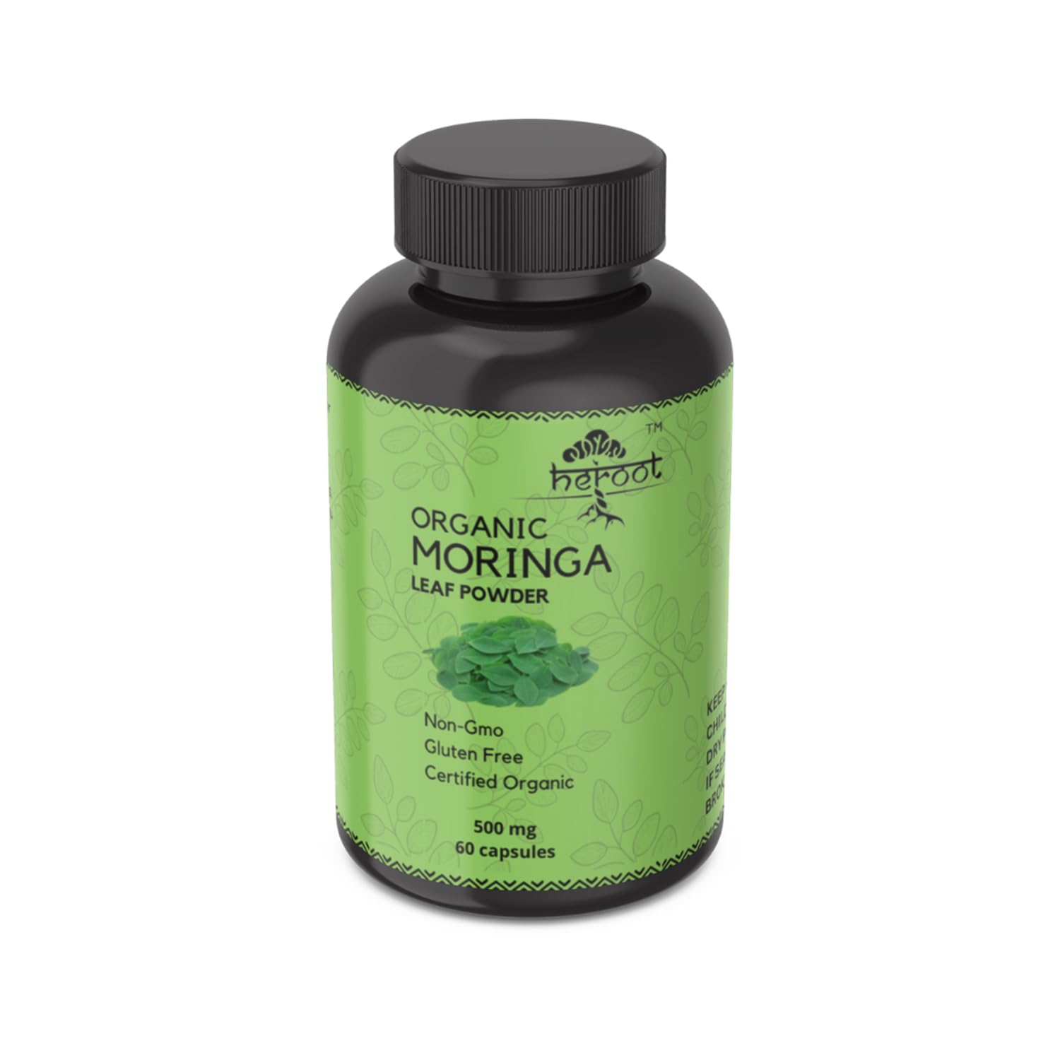 Heroot Organic Moringa Capsules 120 Count