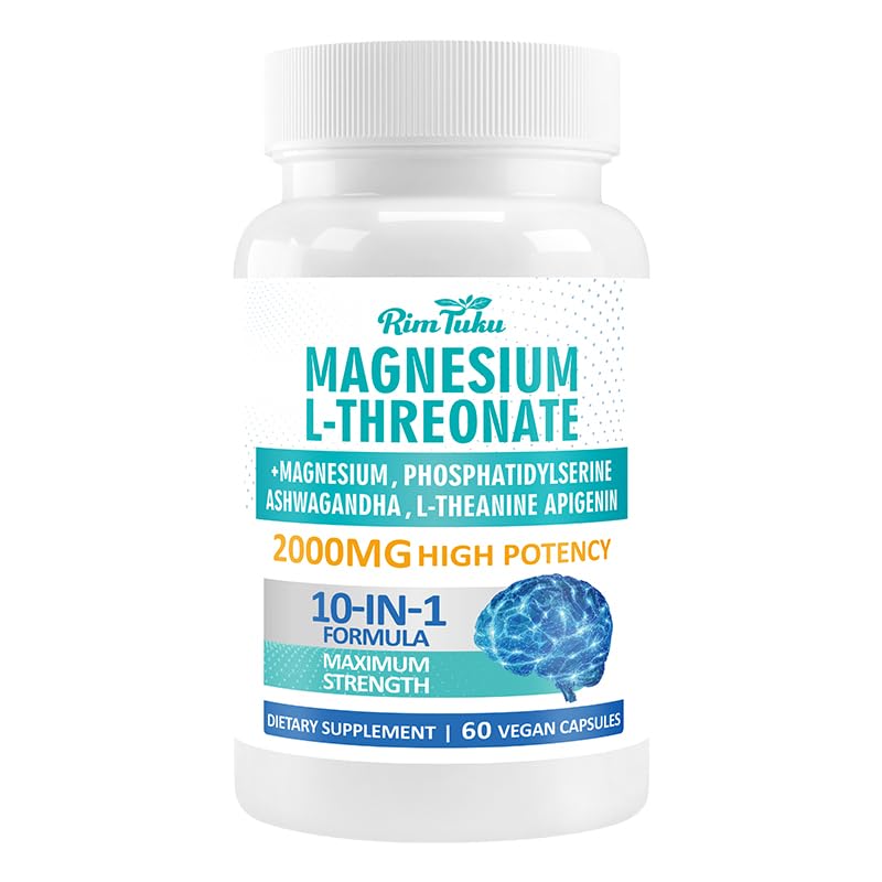 RimTuku Magnesium L-Threonate 2000mg High-Absorption Magnesium Threonate Capsules, 60 Count