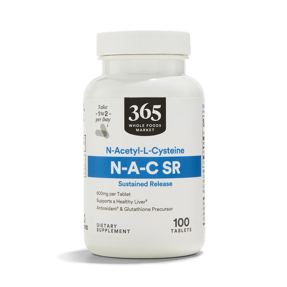 365 by Whole Foods Market NAC Sustained Release 600mg Tablet, 100 Count