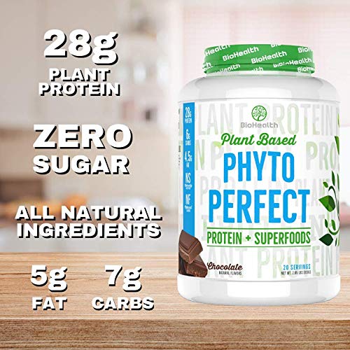 BioHealth Nutrition Phyto Perfect Chocolate Protein Powder, 2 lb, 32 Servings