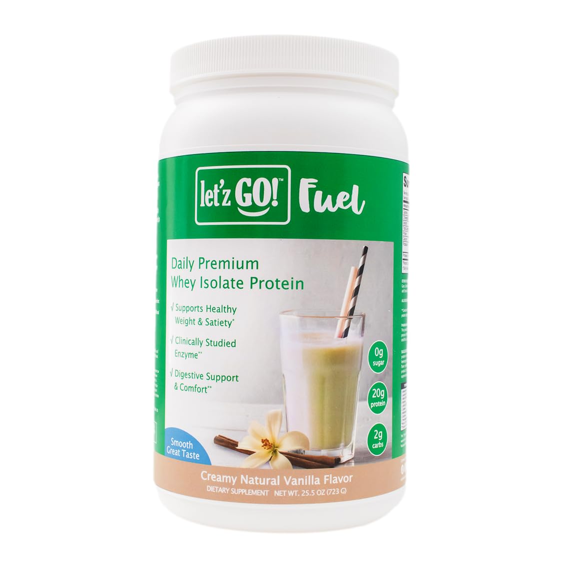 Let’z Go! Whey Protein Isolate Powder Vanilla, 32 oz