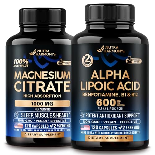 NUTRAHARMONY Magnesium Citrate & Alpha Lipoic Acid Capsules, 240