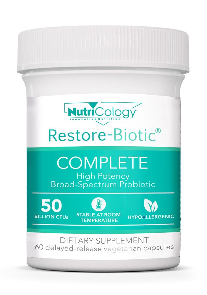 Allergy Research Group Nutricology Restore-Biotic Complete - High Potency Probiotic, No Refrigeration, 60 Capsules