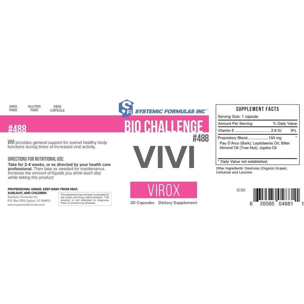 Systemic Formulas Bio Challenge #488 VIVI Virox 30 Capsules