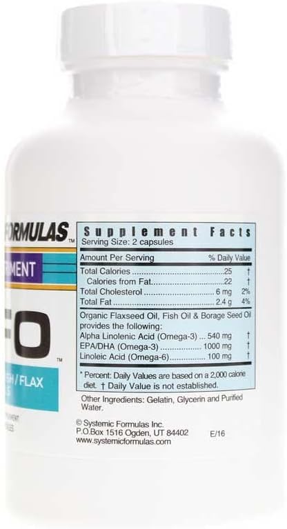 VitaBoost Systemic Formulas BFO - Borage/Flax/Fish Oil Capsule, 1 Count