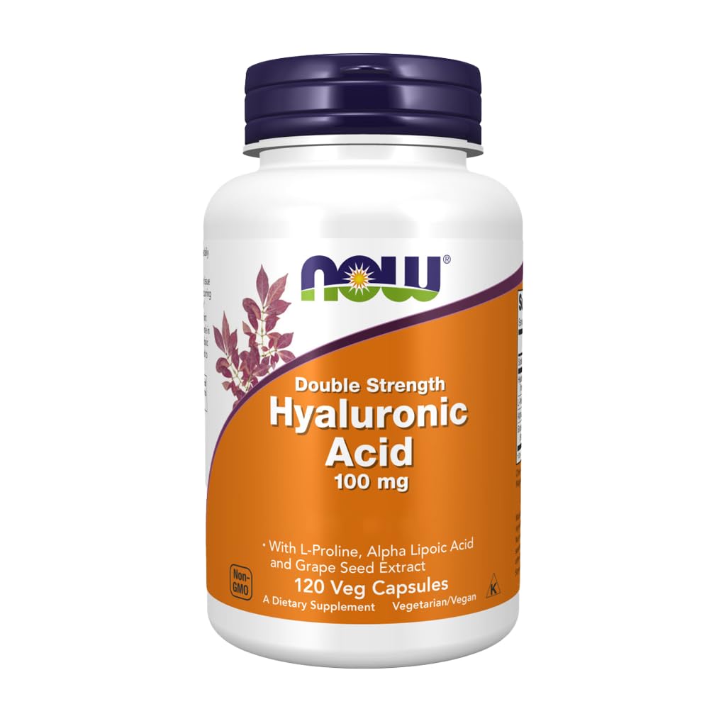 NOW Foods Hyaluronic Acid 100mg Veg Capsules, 120 Capsules