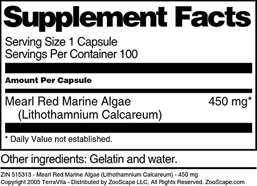 Terravita Mearl Red Marine Algae - 450 mg Capsule, 100 Capsules