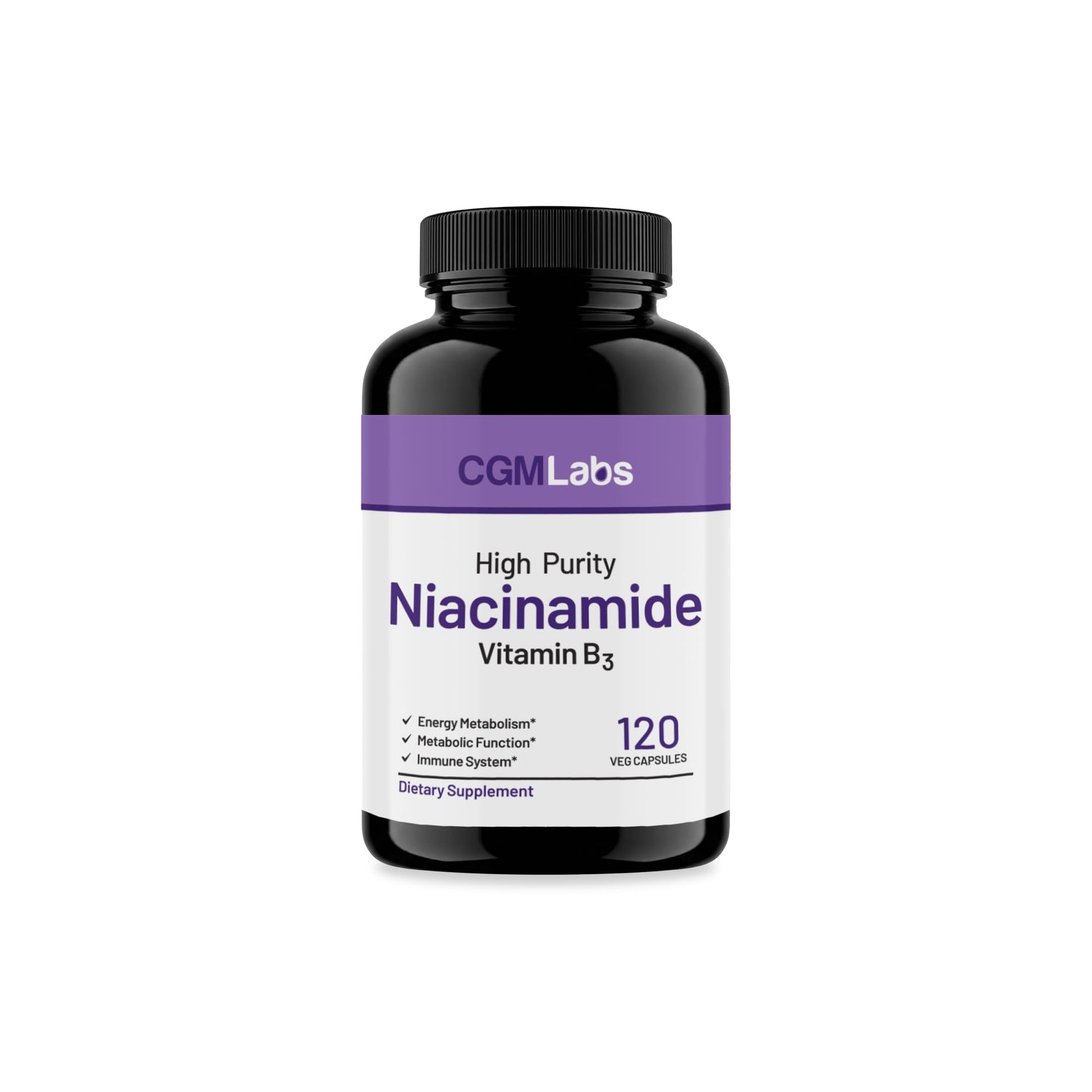 CGMLABS Niacinamide 500mg Capsules (Vitamin B3), 120 Capsules